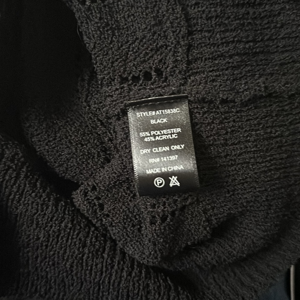 ASTR the Label Black Faux Wrap Pointelle Knit Sweater - Picture 10 of 16